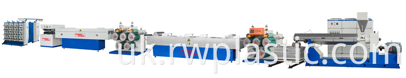 Flat monofilament extruding line